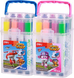 Deli Stamp Felt Pen 12 Colors Assorted EC10904