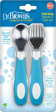 Dr. Brown's Soft Grip Spoon & Fork Set - Blue - Laadlee