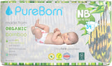 PureBorn Organic Bamboo Ultra Soft (Up To 5Kg) Nappies Size New Born Assorted Print - 34 Pcs