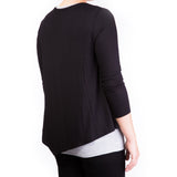 Mama Basic Double Layer Maternity & Nursing Top - Black and Grey - Laadlee