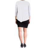 Mama Basic Double Layer Maternity & Nursing Dress - Grey and Black - Laadlee