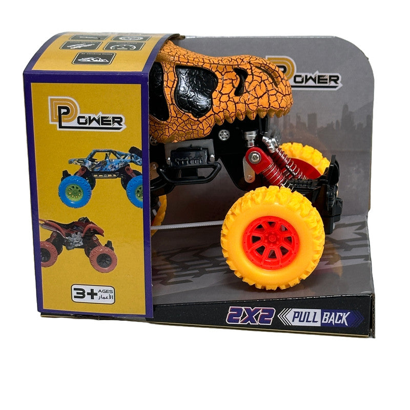 D-Power Pullback Dino Stunt Truck - Orange - Laadlee
