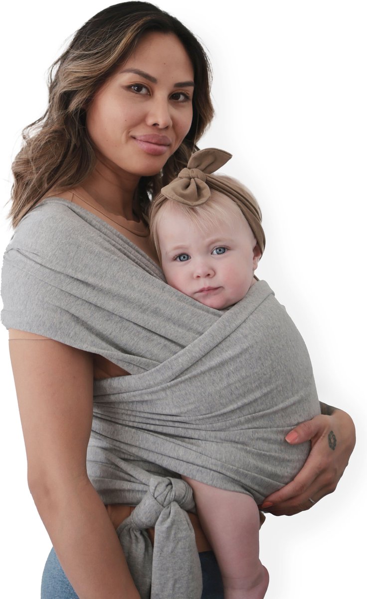 Mushie Baby Carrier Wrap Gray Melange - Laadlee