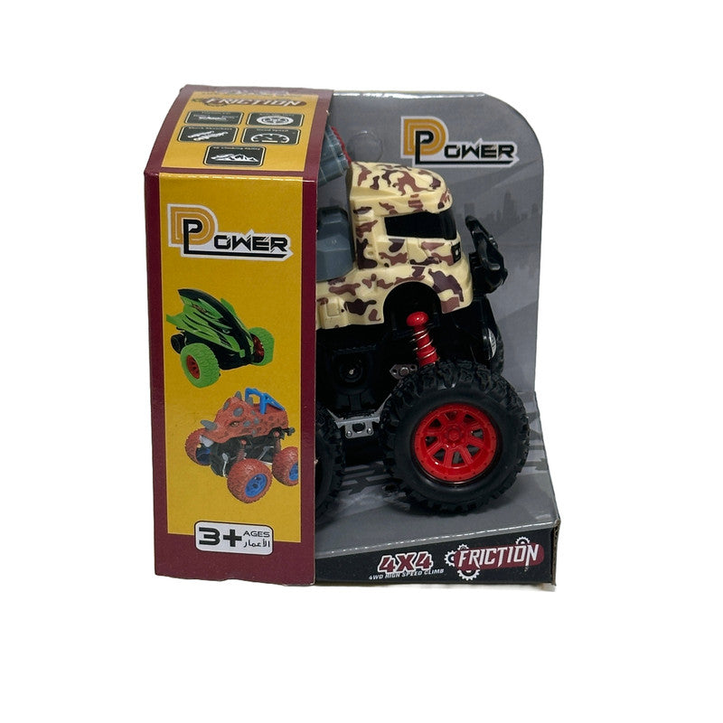 D-Power Friction Military Stunt Car - Camo Brown - Laadlee