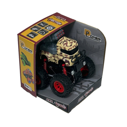 D-Power Friction Military Stunt Car - Camo Brown