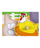 Viga Flat Puzzle With Big Wooden Knob - Farm Animals