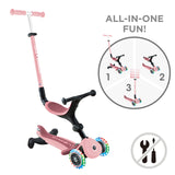 Globber Go Up Active Lights Scooter - Deep Pastel Pink