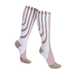 Sankom - Patent Active Compression Socks - White & Beige - Laadlee