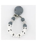 Desert Chomps Personalized Pacifier Clip - Grey Marble
