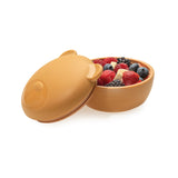 Melii Silicone Bowl With Lid 350ml - Brown Bear - Laadlee