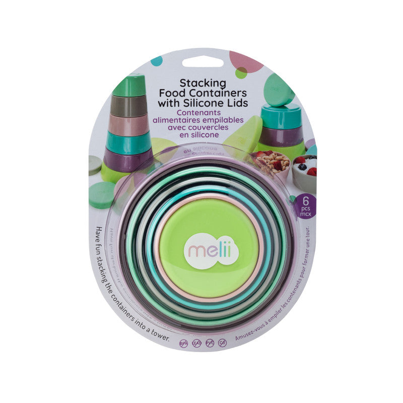 Melii Stacking & Nesting Containers With Silicone Lids - 6pcs - Laadlee