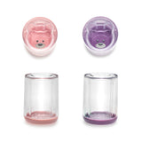 Melii Double Walled Bear Plastic Cup 2pcs - Purple & Pink - Laadlee