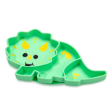 Melii Divided Silicone Suction Plate - Green Dinosaur - Laadlee