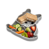 Melii Divided Silicone Suction Plate - Grey Bulldog - Laadlee