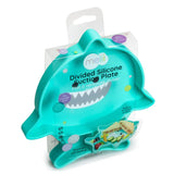 Melii Divided Silicone Suction Plate - Turquoise Shark - Laadlee