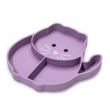 Melii Divided Silicone Suction Plate - Purple Cat - Laadlee
