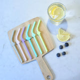 Melii Silicone Straws & Cleaning Brush - 6pcs - Laadlee