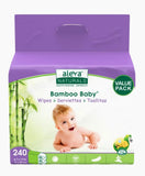 Aleva Naturals Bamboo Baby Wipes Club Pack - 240ct - Laadlee