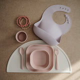 Mushie Dinner Plate Square Blush - Laadlee