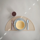Mushie Dinner Plate Round Powder Blue - Laadlee