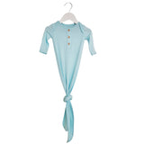 Anvi Baby Knotted Gown & Beanie Set - Glacier