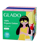 Glado 100% Organic Cotton Panty Liner for School Girls & Teens 15.5cm - Pack of 20