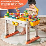 Feelo 3-In-1 Multifunctional Building Block Table & Chair Set - 55pcs
