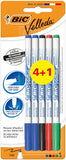 BIC Velleda Whiteboard Pens Fine Bullet Nib - Assorted Colours - Pack of 4+1