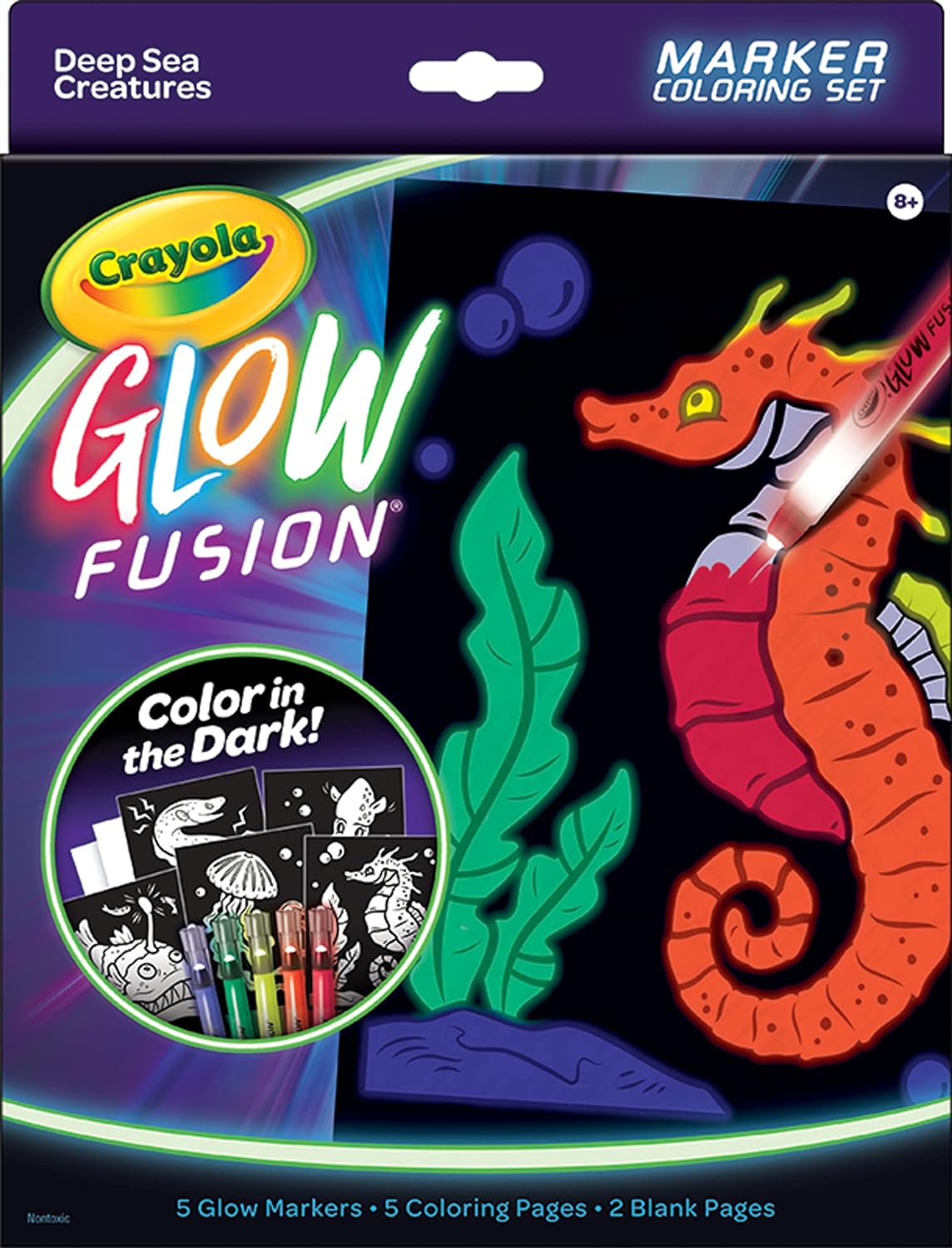 Crayola Deep Sea Creatures Glow Fusion Marker Coloring Set - Laadlee