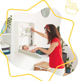 Badabulle Wall Mounted Changing Table & Changing Mat - White - Laadlee