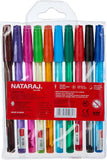 Nataraj Tririte Joi Medium Ball Pen 10 Colours Wallet Pack