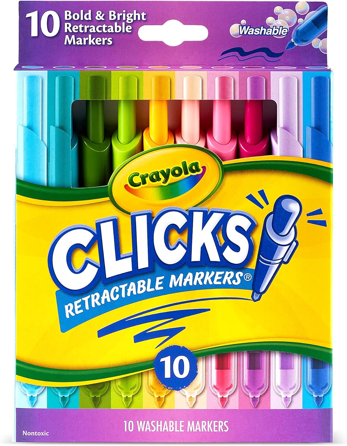 Crayola Washable CLICKS Retractable Markers - Pack of 10 - Laadlee