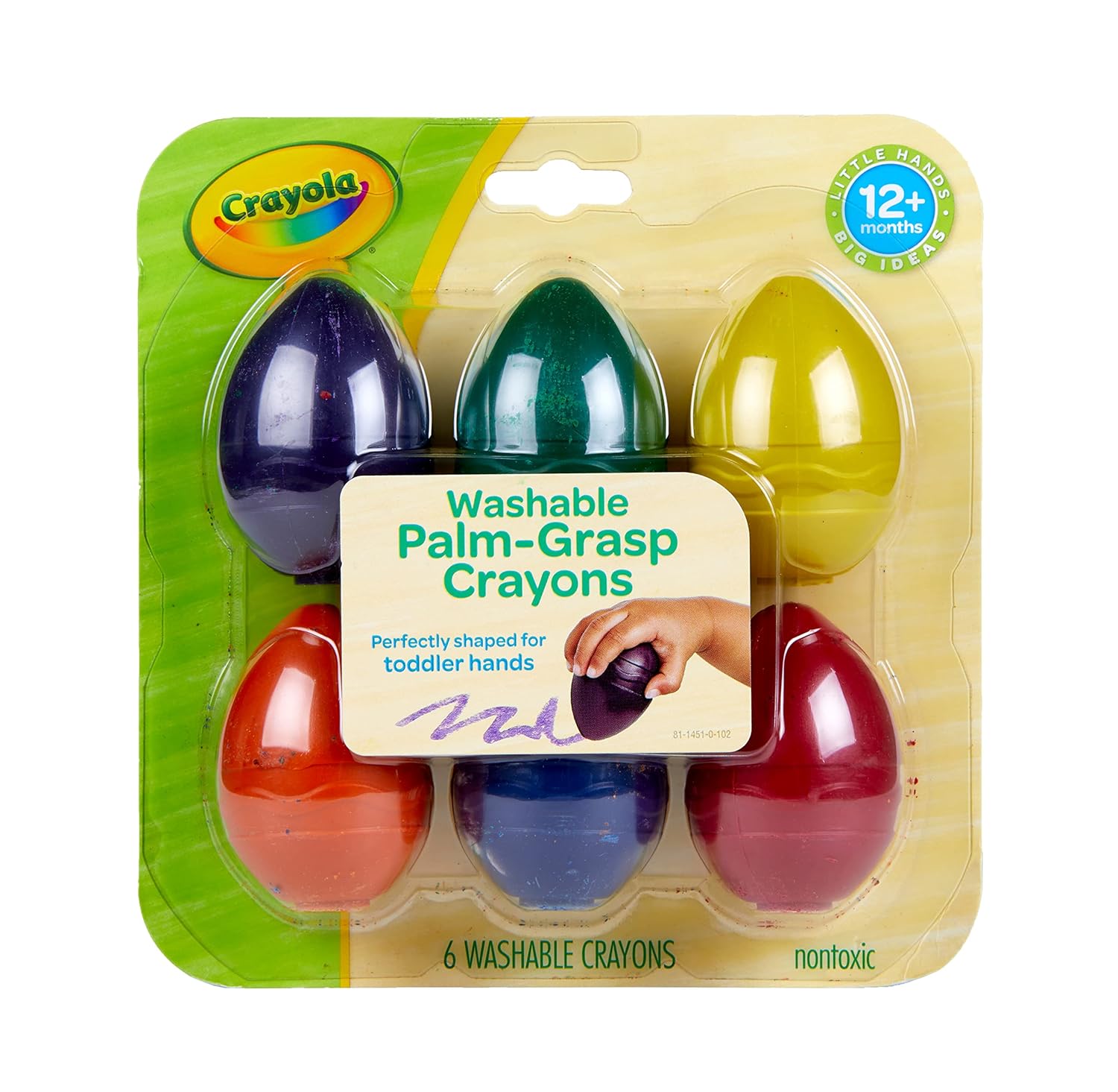 Crayola Palm Grasp Crayons - Pack of 6 - Laadlee