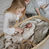Mushie Swaddle - Sage Stripe - Laadlee
