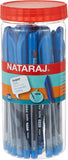 Nataraj Super Fine Ball Pen 0.7mm Blue 30Pcs Jar