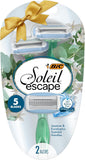 BIC Soleil Escape 5-Blade Women's Razor Rose & Magnolia Scented Handle & Almond Oil Moisture Strip