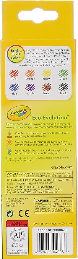 Crayola Long Colored Pencils - Pack of 8