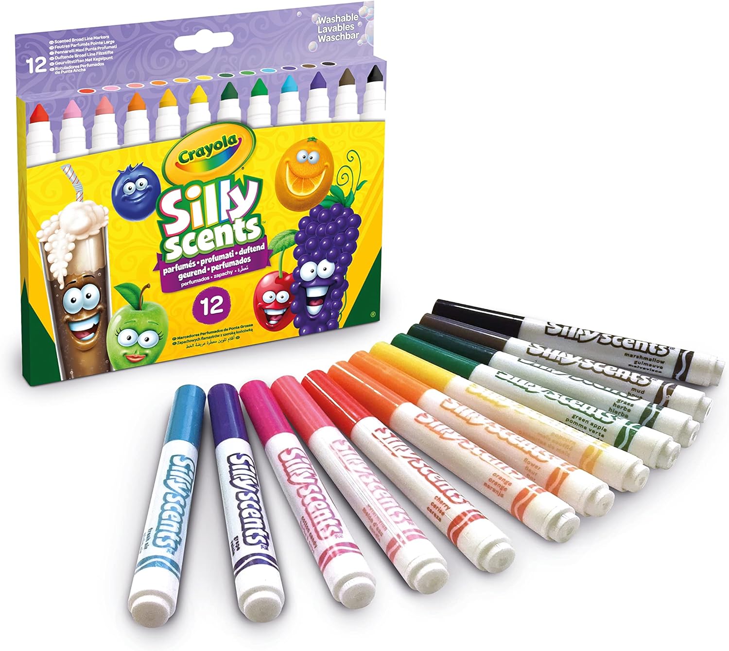 Crayola Silly Scents Broad Line Scented Markers - Pack of 12 - Laadlee