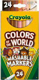 Crayola Fine Line Washable Skin Tone Markers - Pack of 24 - Laadlee