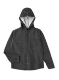 Jam Woven Denim Shirt With Hoodie - Charcoal Grey - Laadlee