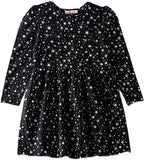 Jelliene All Over Print Knit Dress - Black Stars - Laadlee