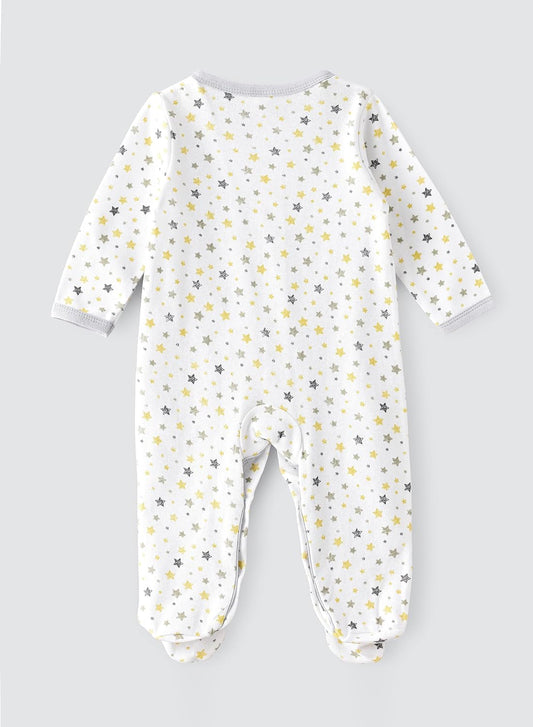 Tiny Hug Baby Sleep Suit with Mittens - Stars - Laadlee