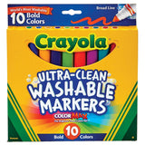 Crayola Ultra Clean Washable Bold Broad Line Markers - Pack of 10 - Laadlee