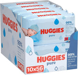 Huggies Baby Wipes 99% Pure Water - Pack of 10 (560 Wipes)