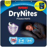 Huggies DryNites Pyjama Pants, 3-5Y, Bed Wetting Diaper, Boy, 16-23 kg, 4 x Jumbo Packs - 64pcs