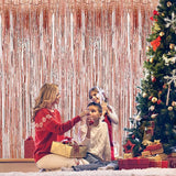 Brain Giggles Rose Gold Metallic Foil Fringe Curtain 6Ft x 3Ft (Pack of 2)