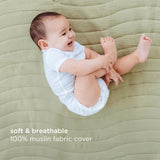 Ubbi Padded Floor Mat & Washable Muslin Cover - Lilypad