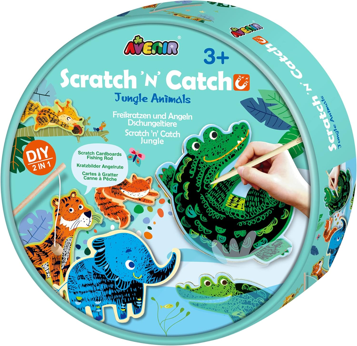Avenir Scratch 'n' Catch Art Kit- Jungle Animals - Laadlee