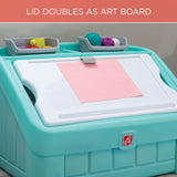Step2 2-In-1 Toy Box & Art Lid - Mint Blue - Laadlee