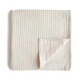 Mushie Swaddle - Sage Stripe - Laadlee